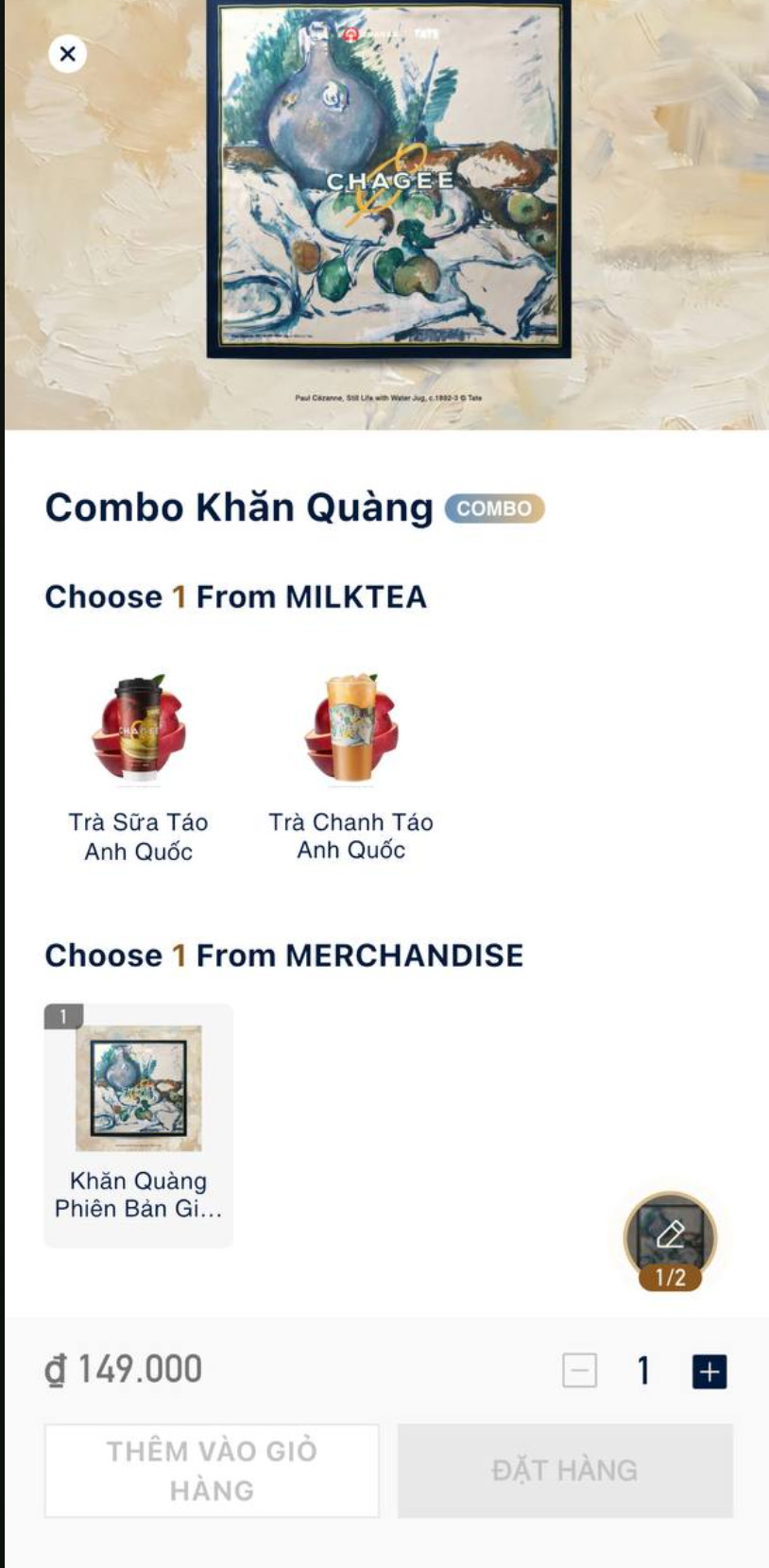 Sau khi xác nhận đồ uống