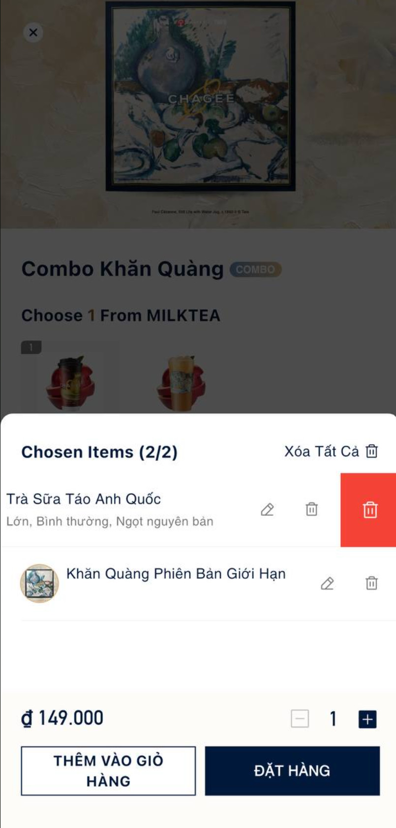 Vuốt ngang để xoá