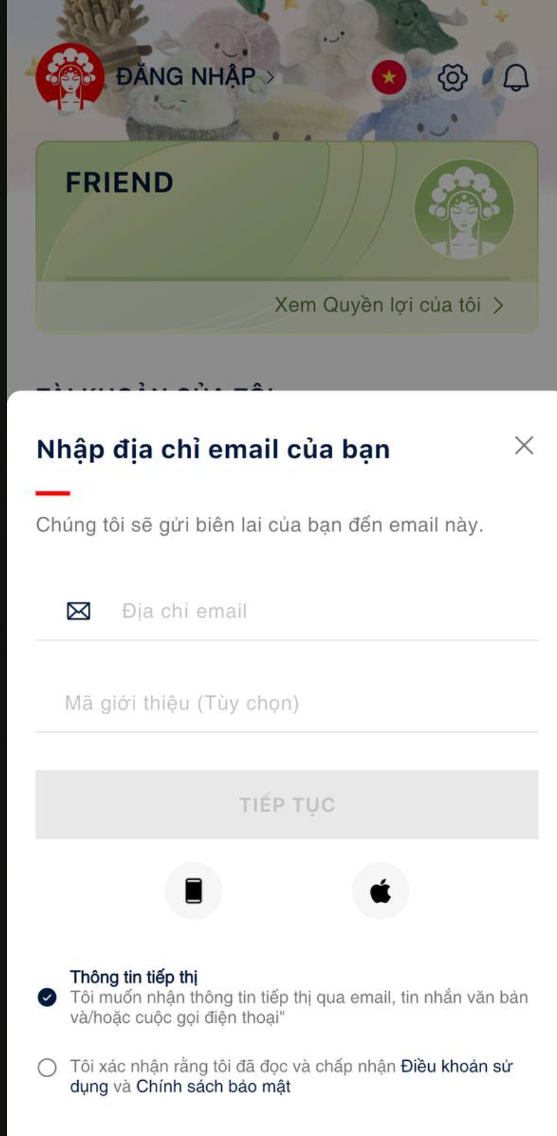 Yêu cầu - biến thể sheet Nhập địa chỉ email