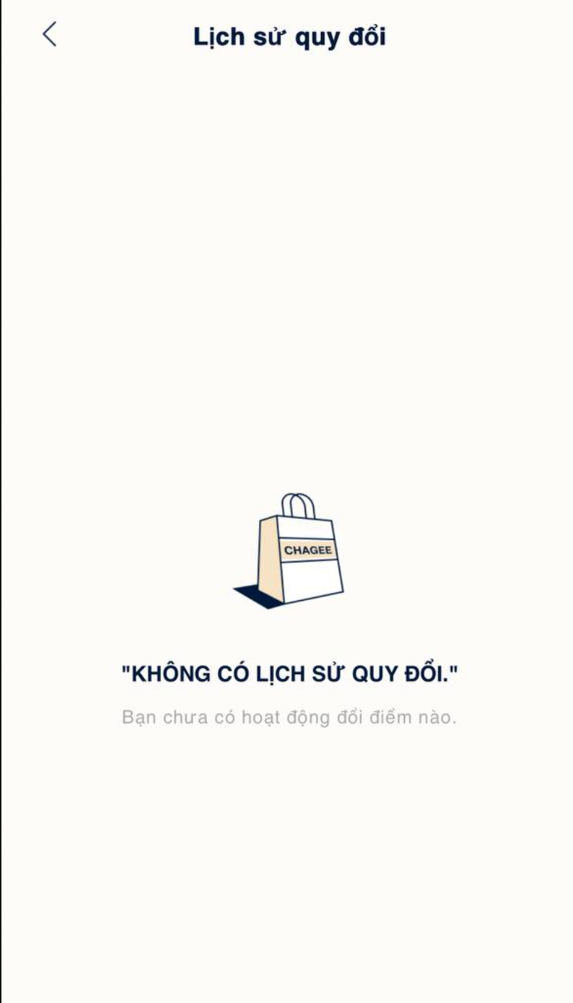 Lịch sử quy đổi - empty state