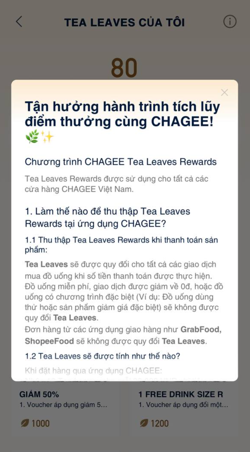 Popup Tea Leaves Rewards