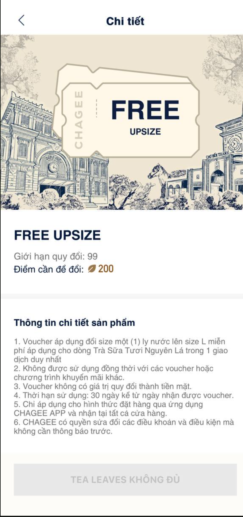 Chi tiết phiếu FREE UPSIZE
