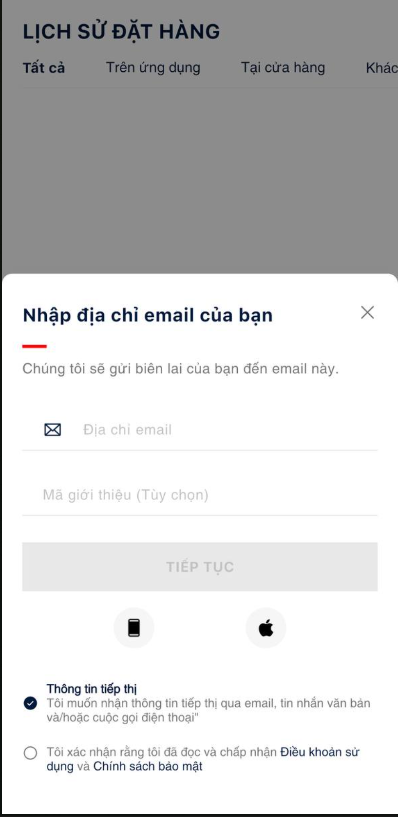 Tất cả · gợi ý đăng nhập email