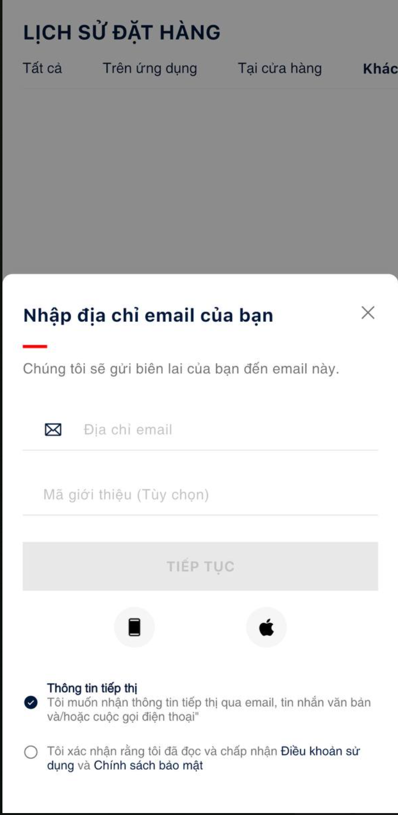 Khác · gợi ý đăng nhập email