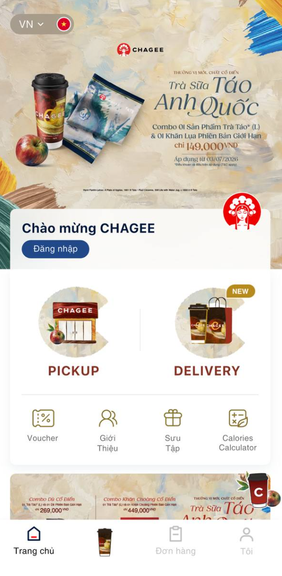 CHAGEE - trang chủ phần đầu