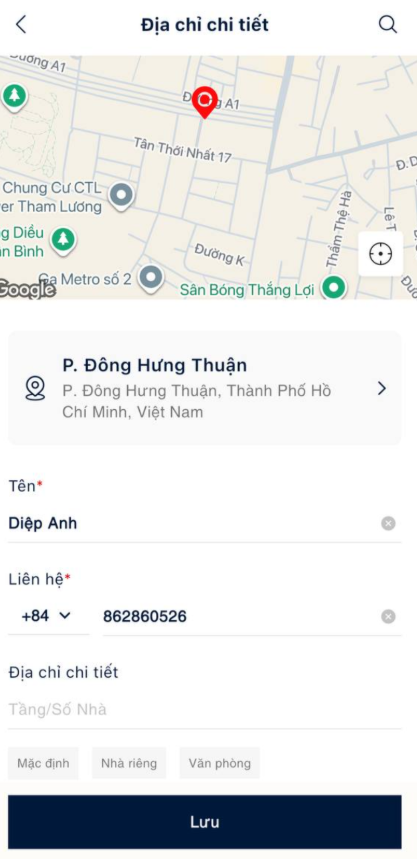 Login - thêm địa chỉ giao hàng