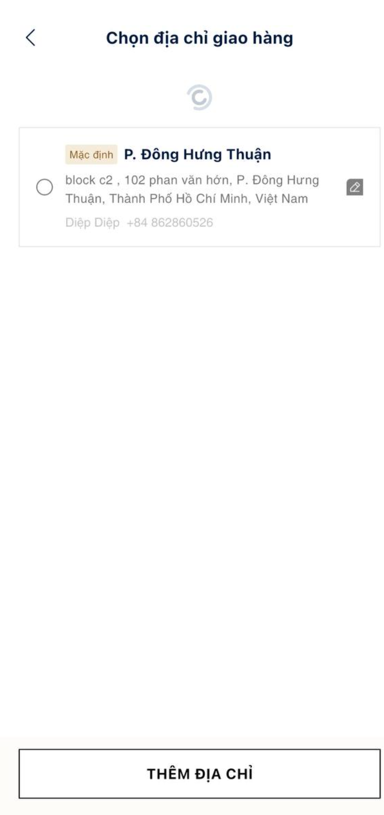Login - reload trang chọn địa chỉ giao hàng
