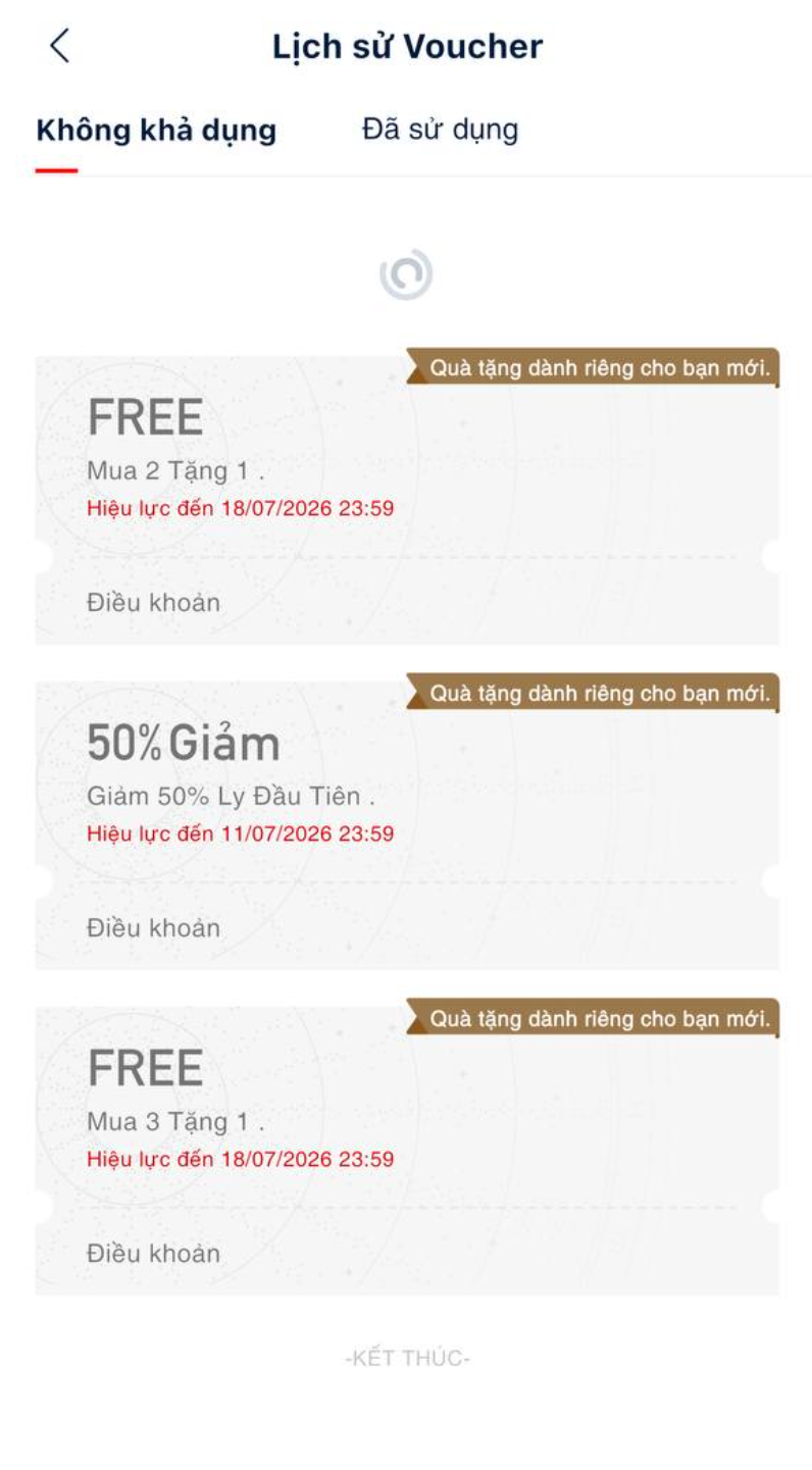 Login - reload lịch sử voucher tab không khả dụng