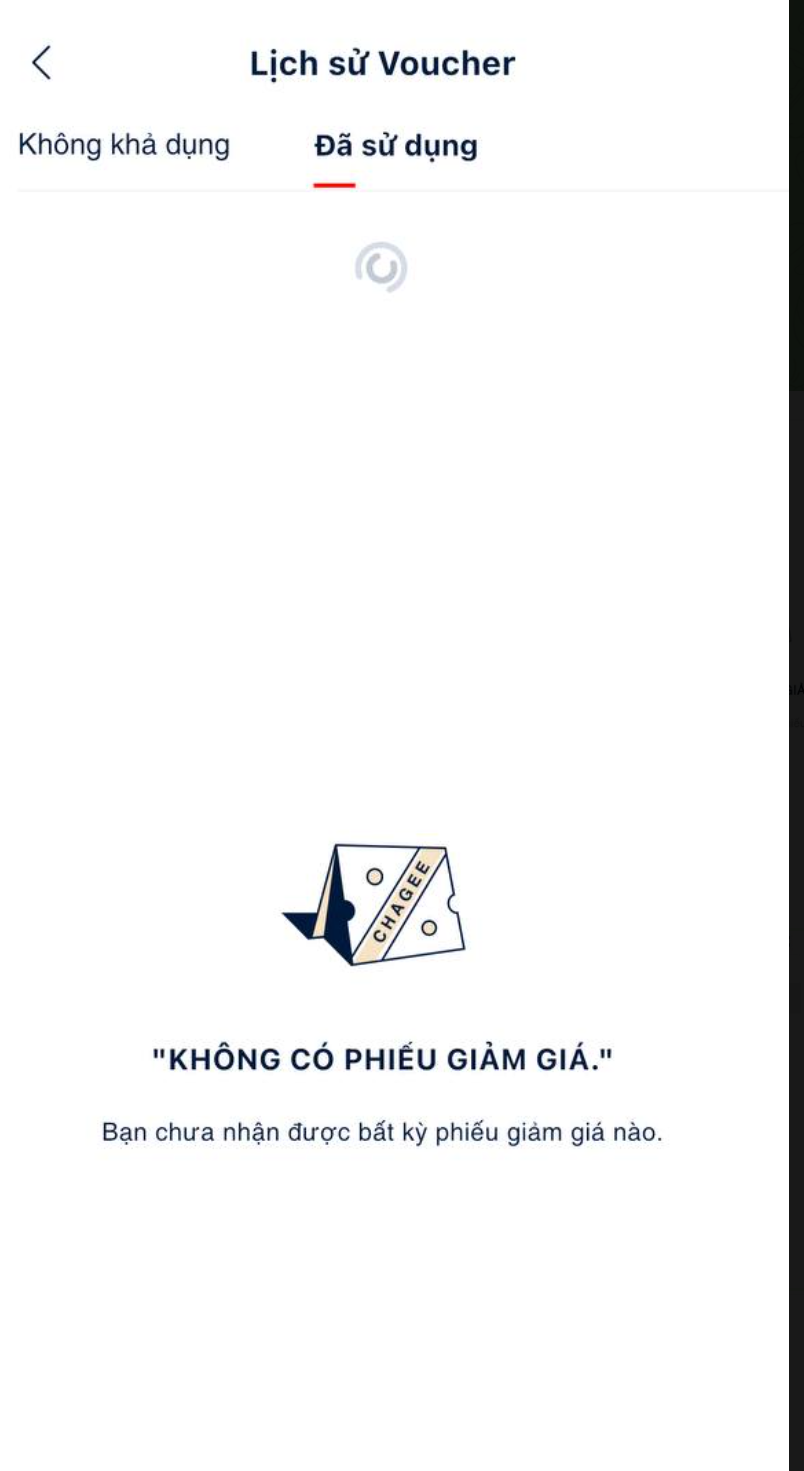 Login - reload lịch sử voucher tab đã sử dụng